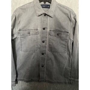 Abercrombie & Fitch Mens S Grey Stretch Twill Shirt Jacket Button Up Shacket VGC